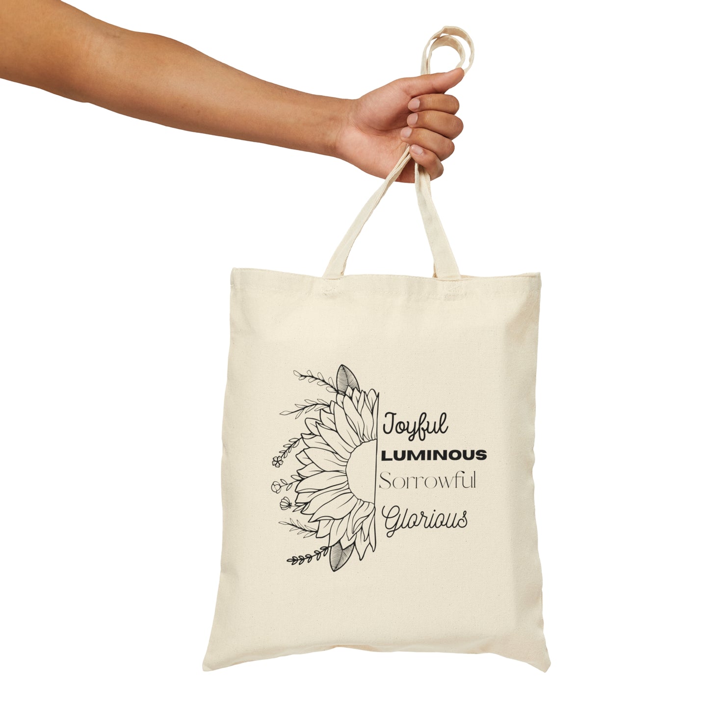 Mysteries of the Rosary Cotton Canvas Tote Bag