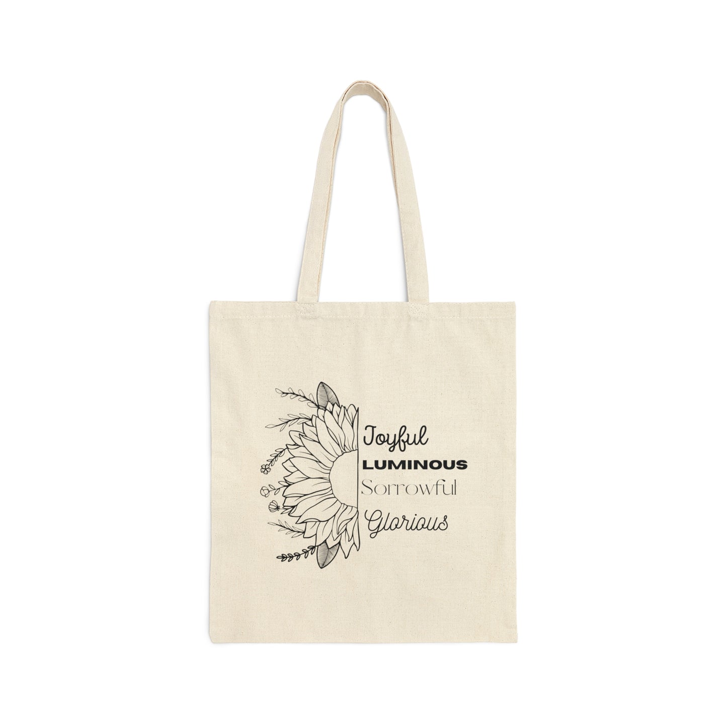 Mysteries of the Rosary Cotton Canvas Tote Bag