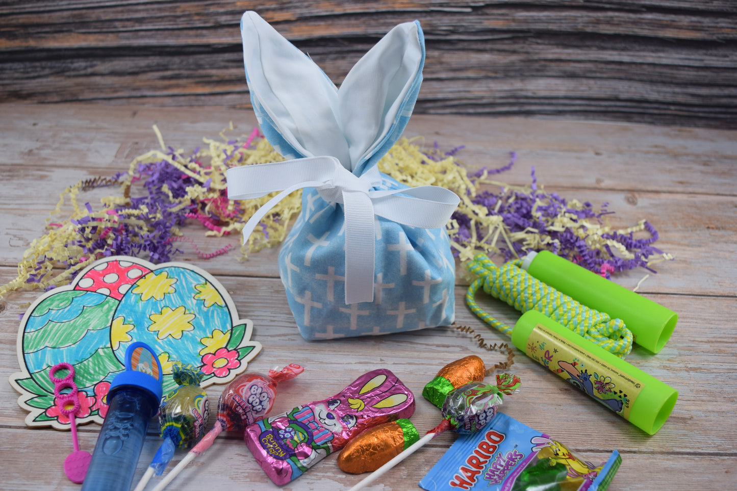 Crosses Blue Bunny Treat Bag