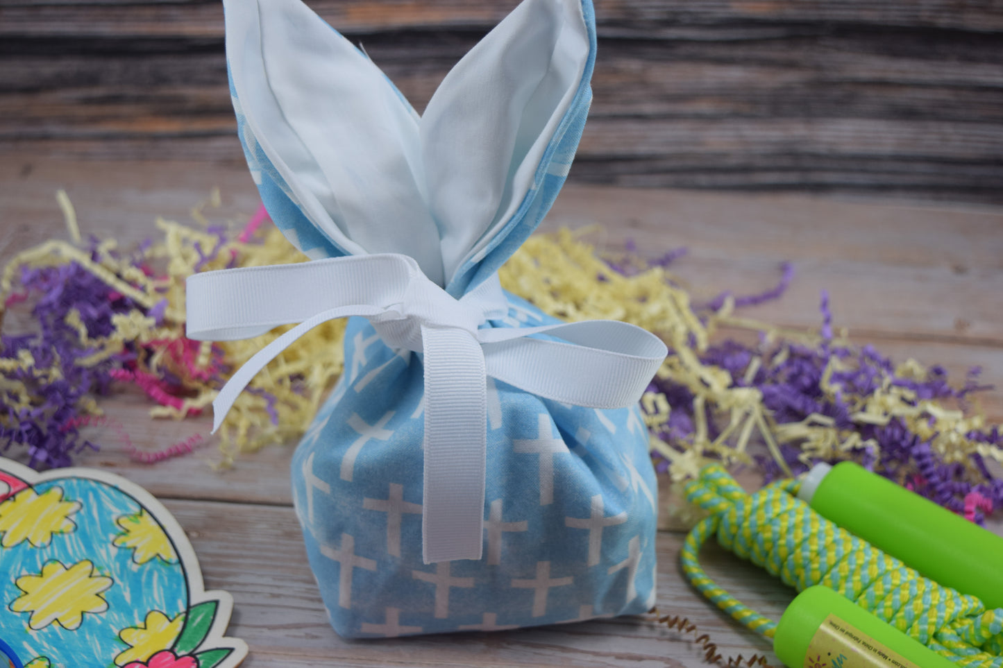 Crosses Blue Bunny Treat Bag