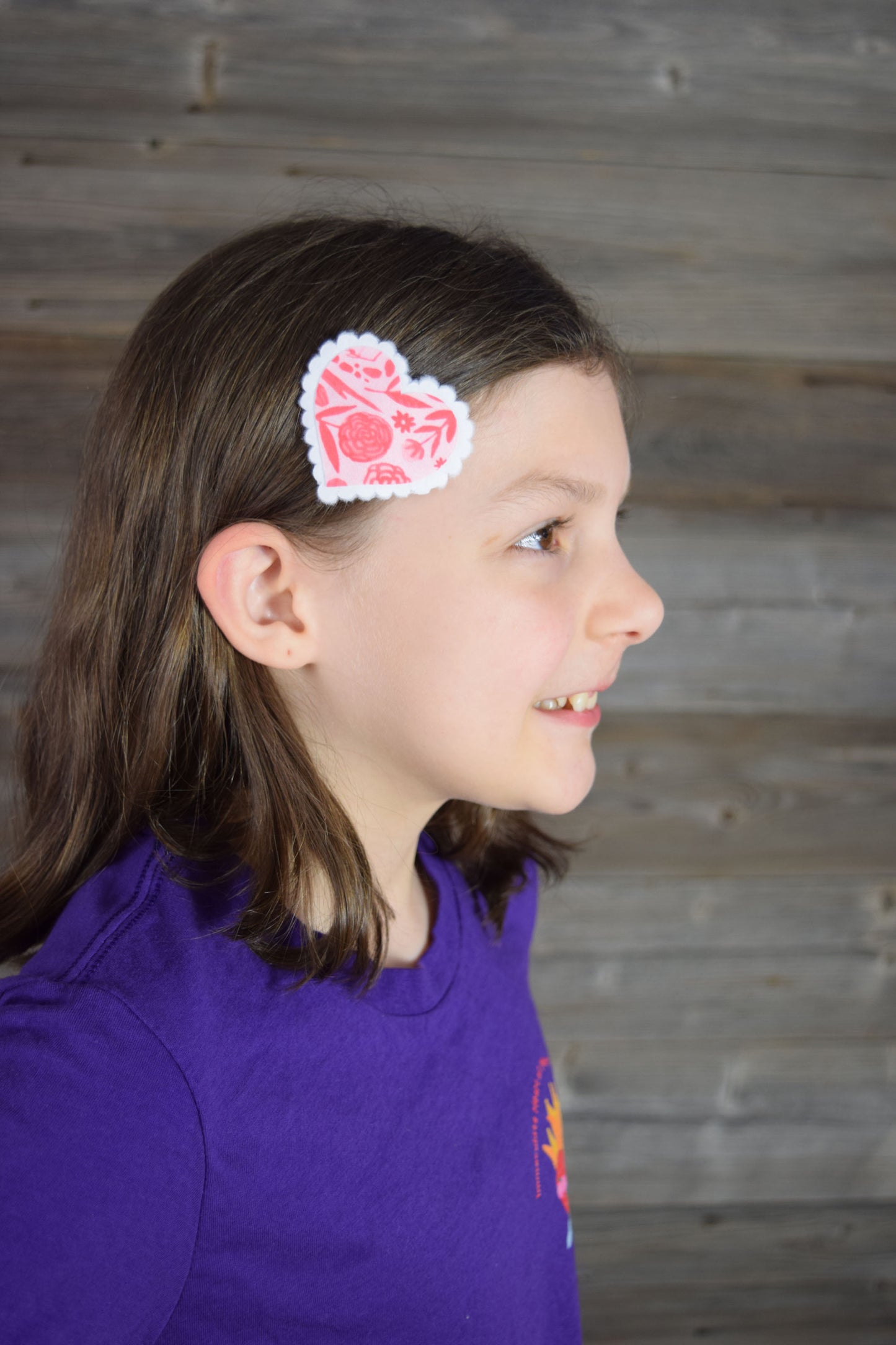 Catholic Heart Hair Clips - Pink Lourdes