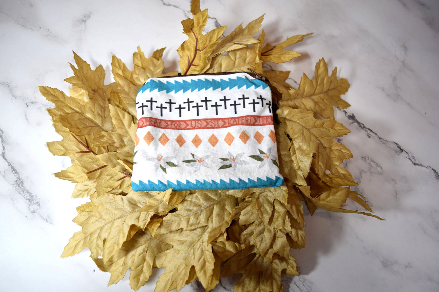 Small Zipper Rosary Pouch - St Kateri Tekawitha