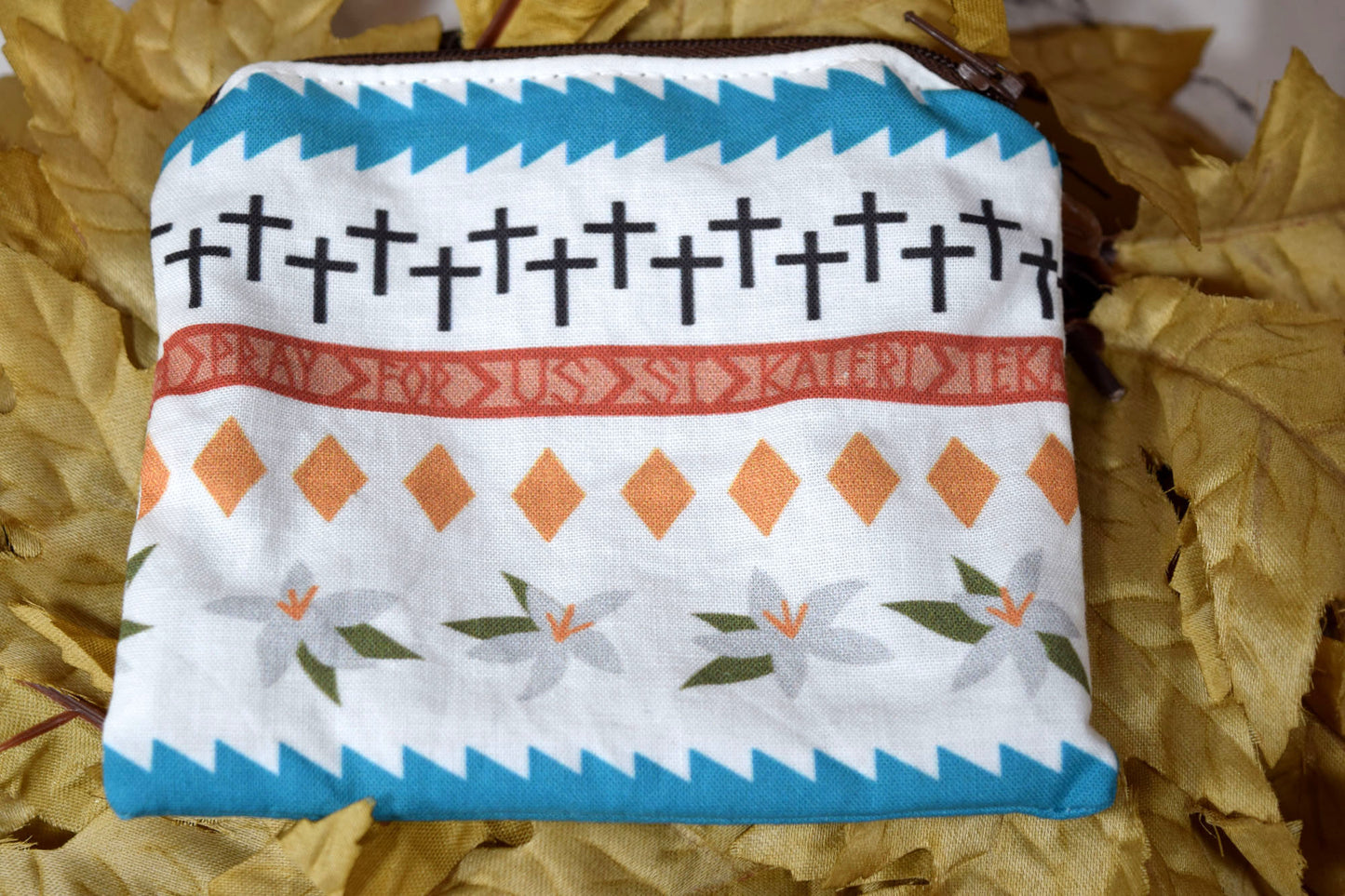 Small Zipper Rosary Pouch - St Kateri Tekawitha