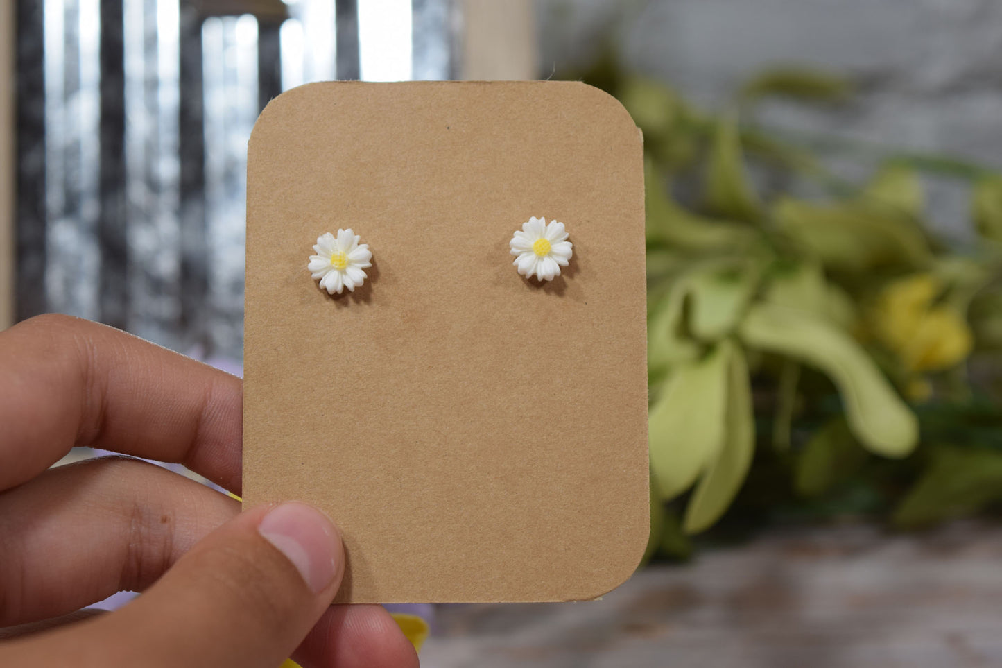 Kid’s Saint Earrings - Mary Mother of God Daisies