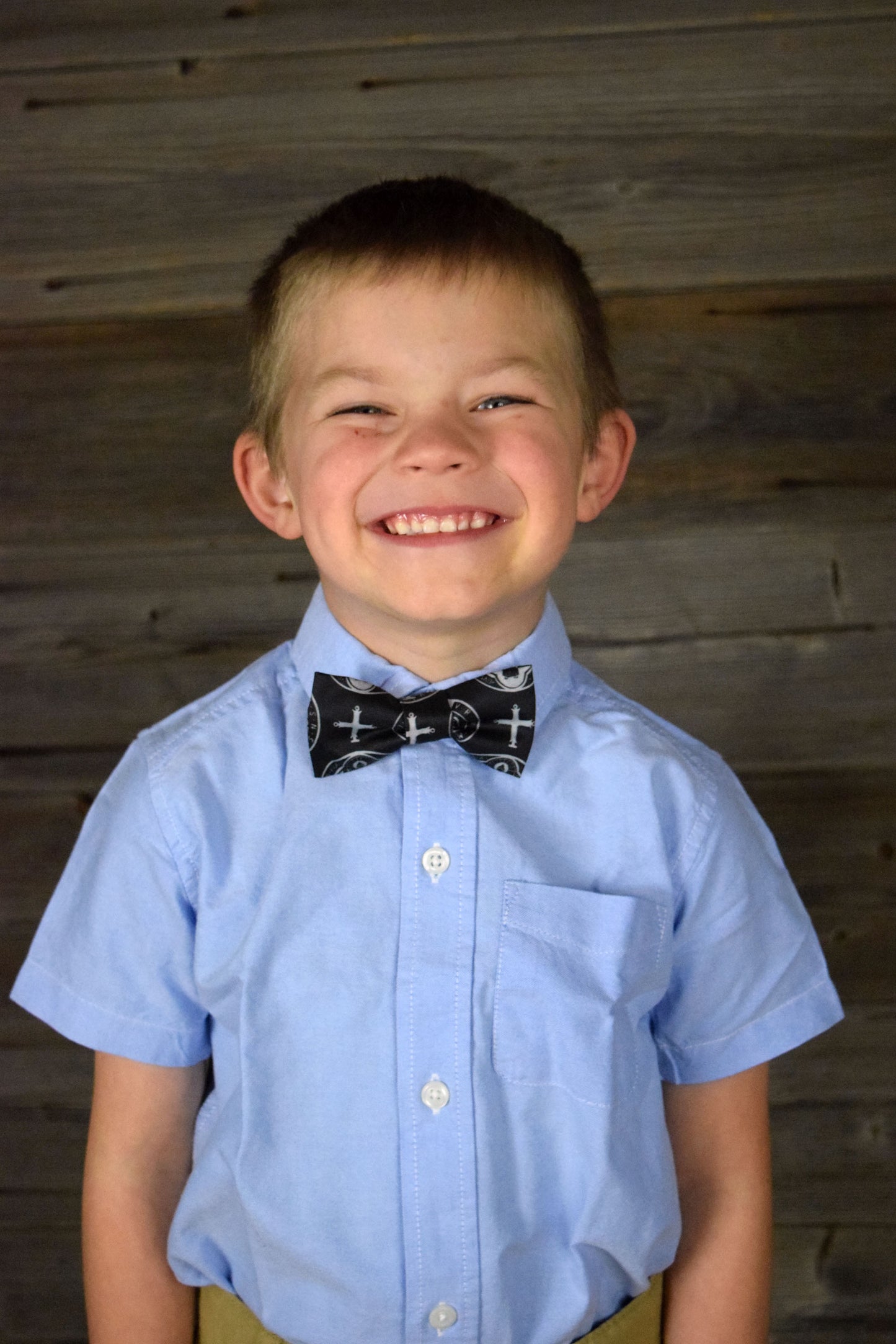 Adjustable Youth St Benedict Medal Bow Tie