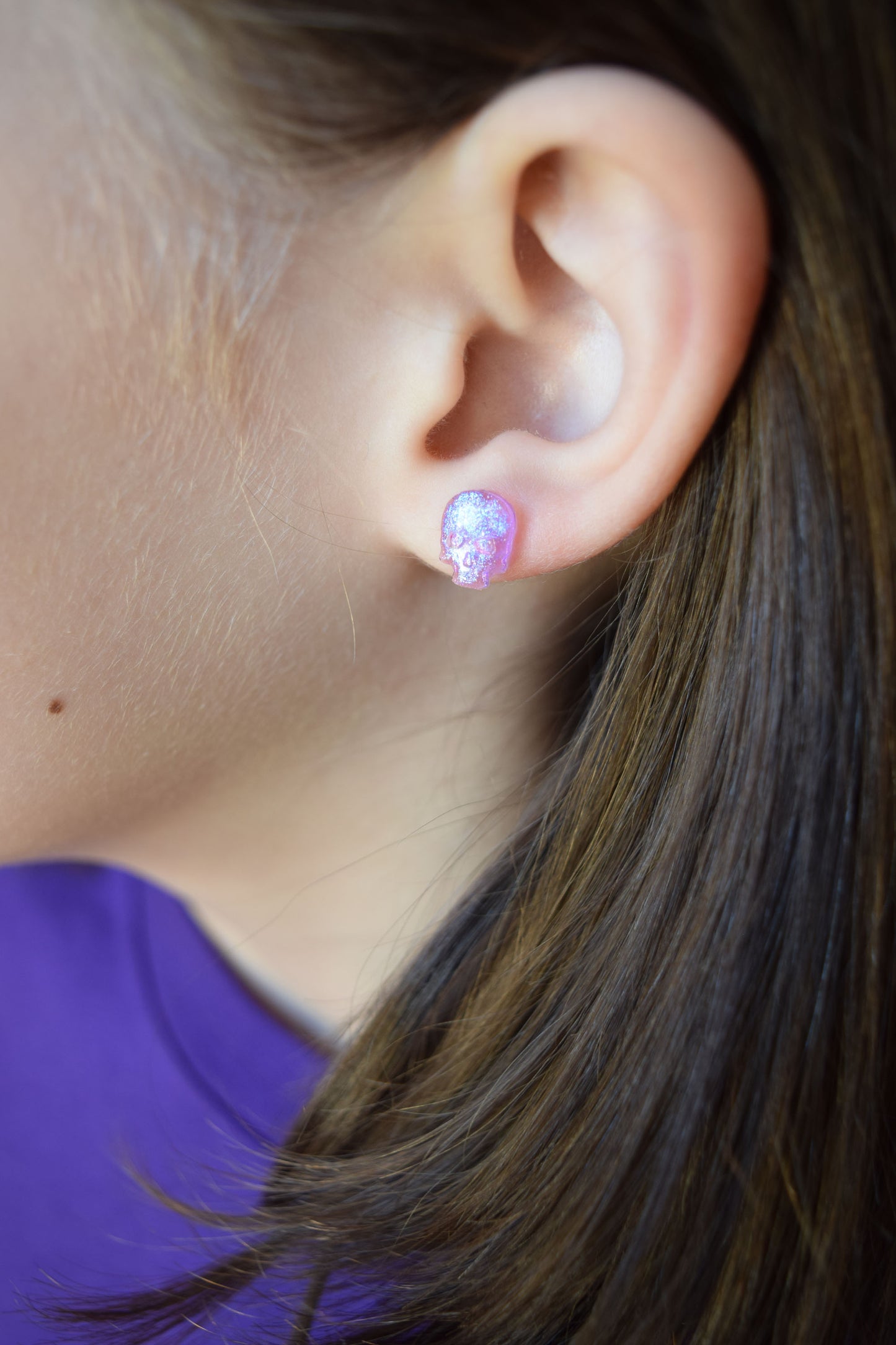 memento mori earrings, catholic kid earrings