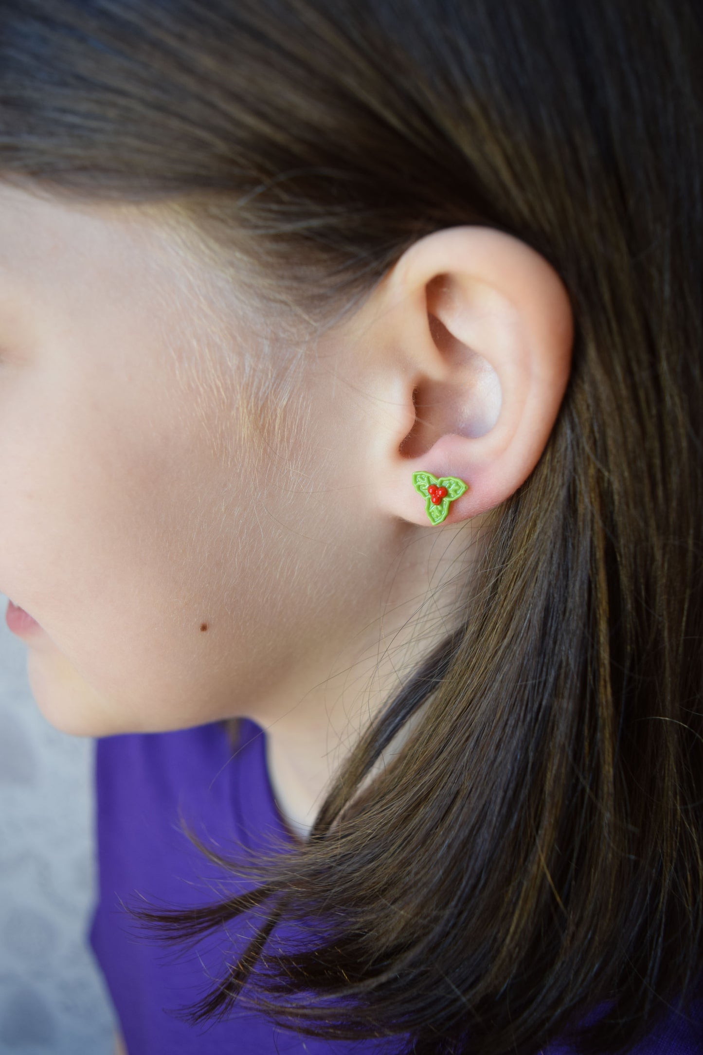 Kid’s Saint Earrings - Holly & Ivy