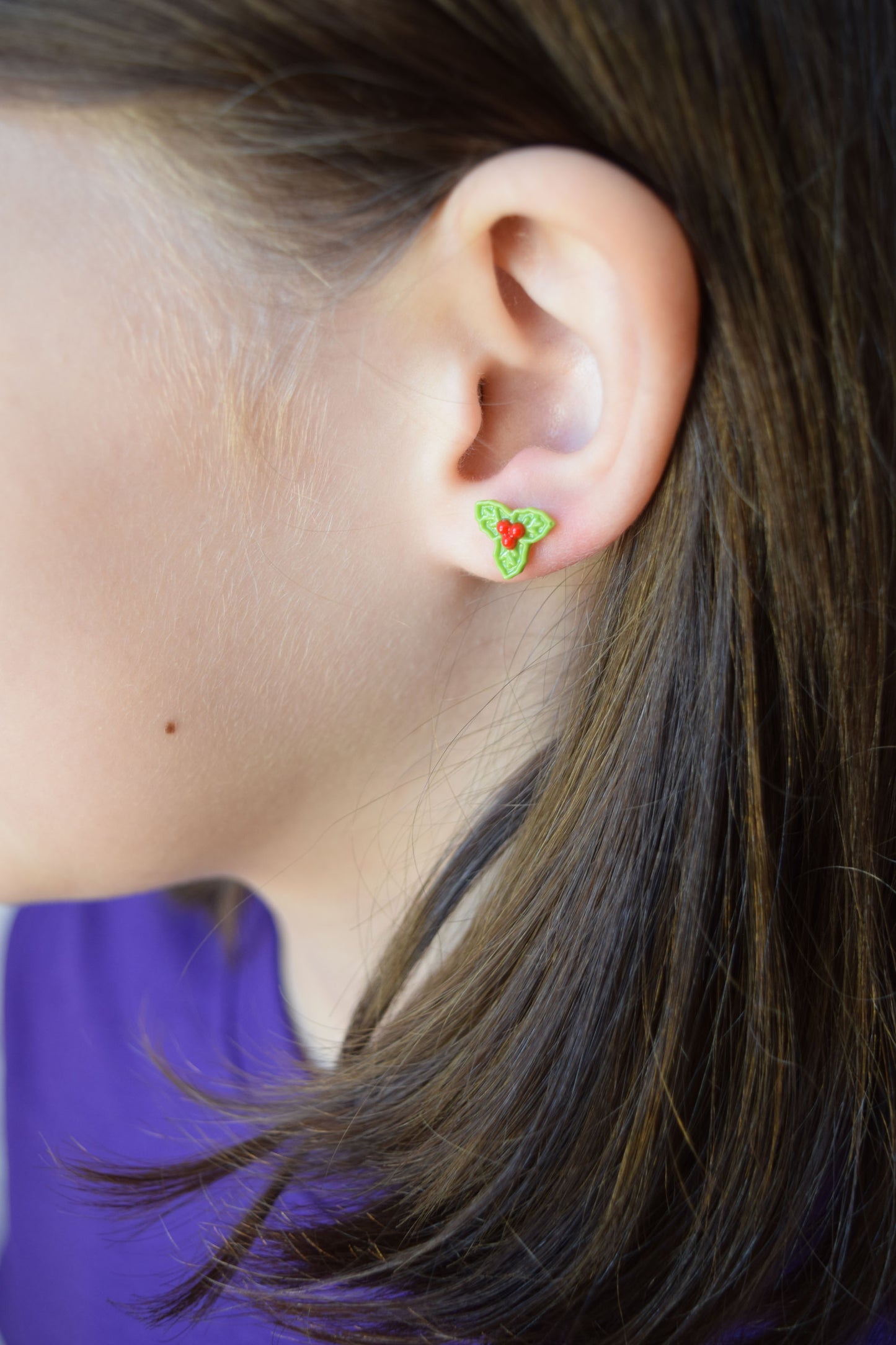 Kid’s Saint Earrings - Holly & Ivy