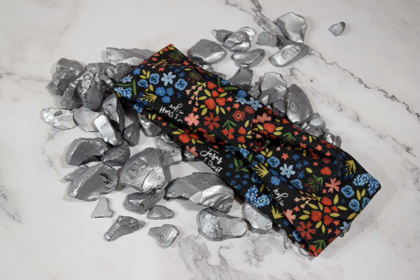 KID SIZED Divine Mercy Floral Twist Headband