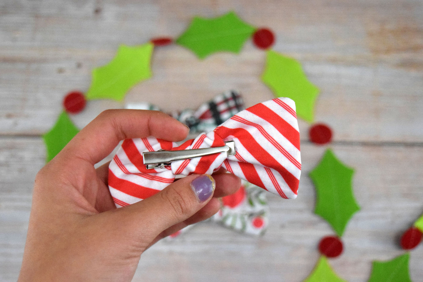 Catholic Knotted Hair Bows - Christmas Collection