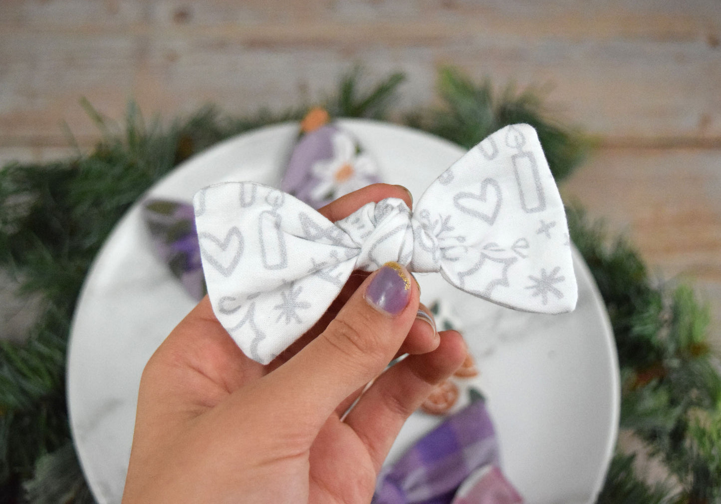 Catholic Knotted Hair Bows - Advent Collection