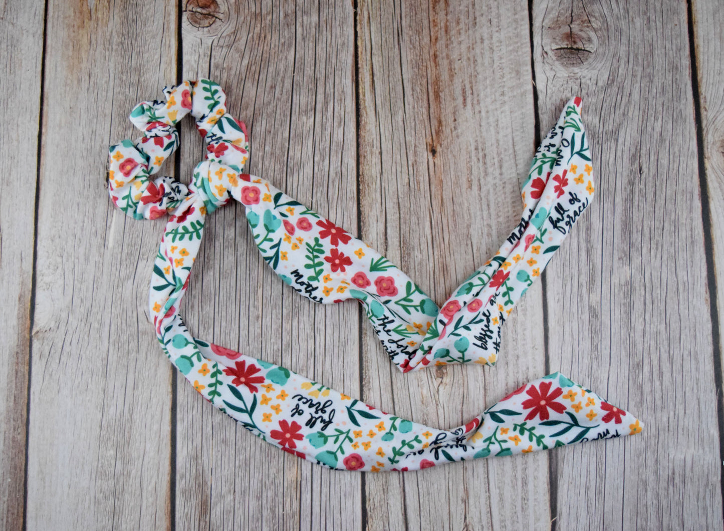 Scrunchie Hair Scarf - Floral Hail Mary