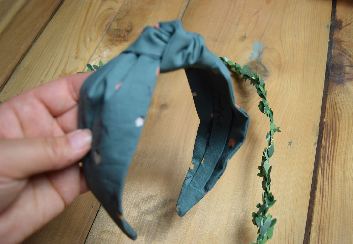 Top Knot Headband - Teal Affirmation Wildflowers