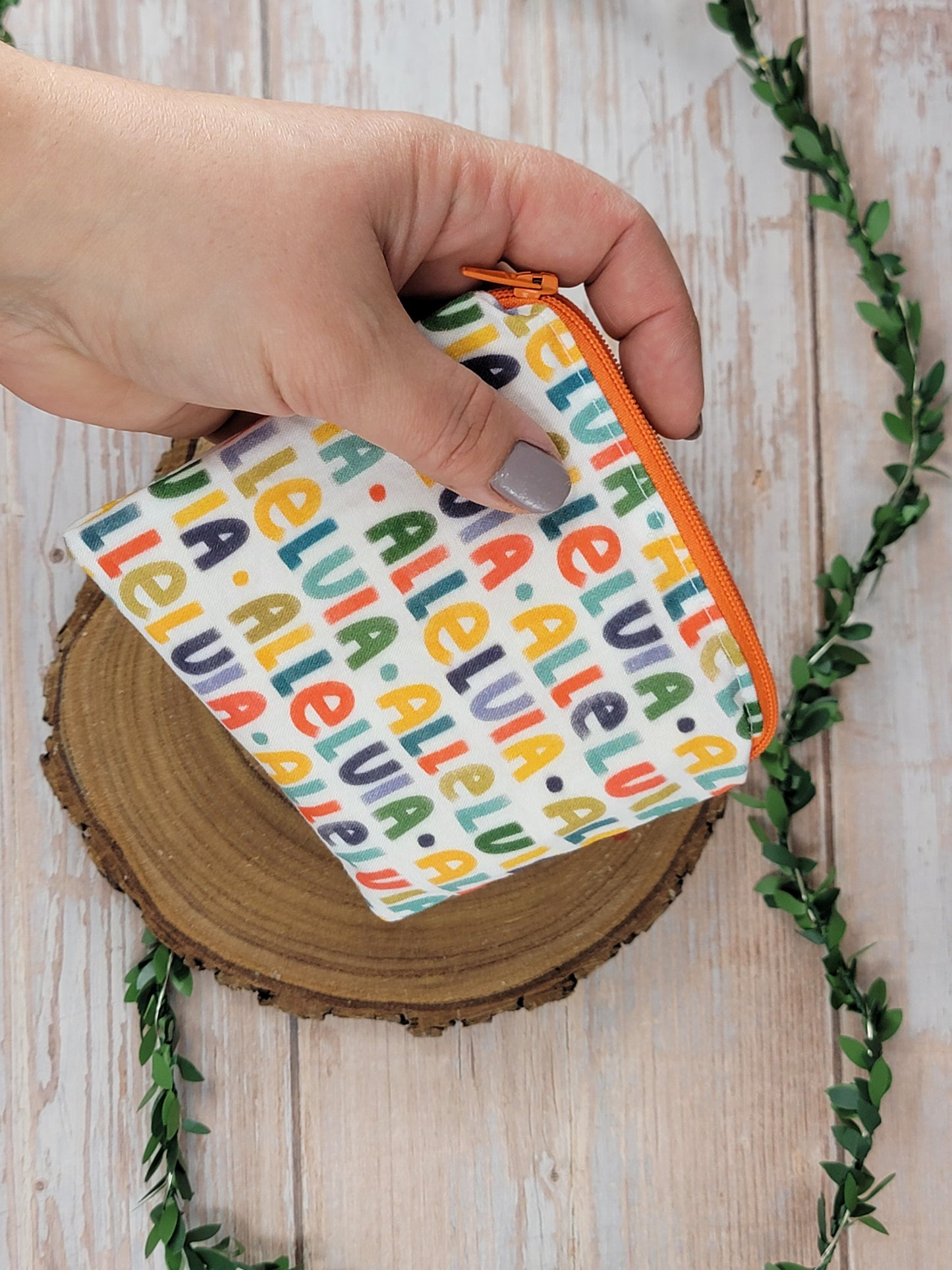 Small Zipper Rosary Pouch - Alleluia