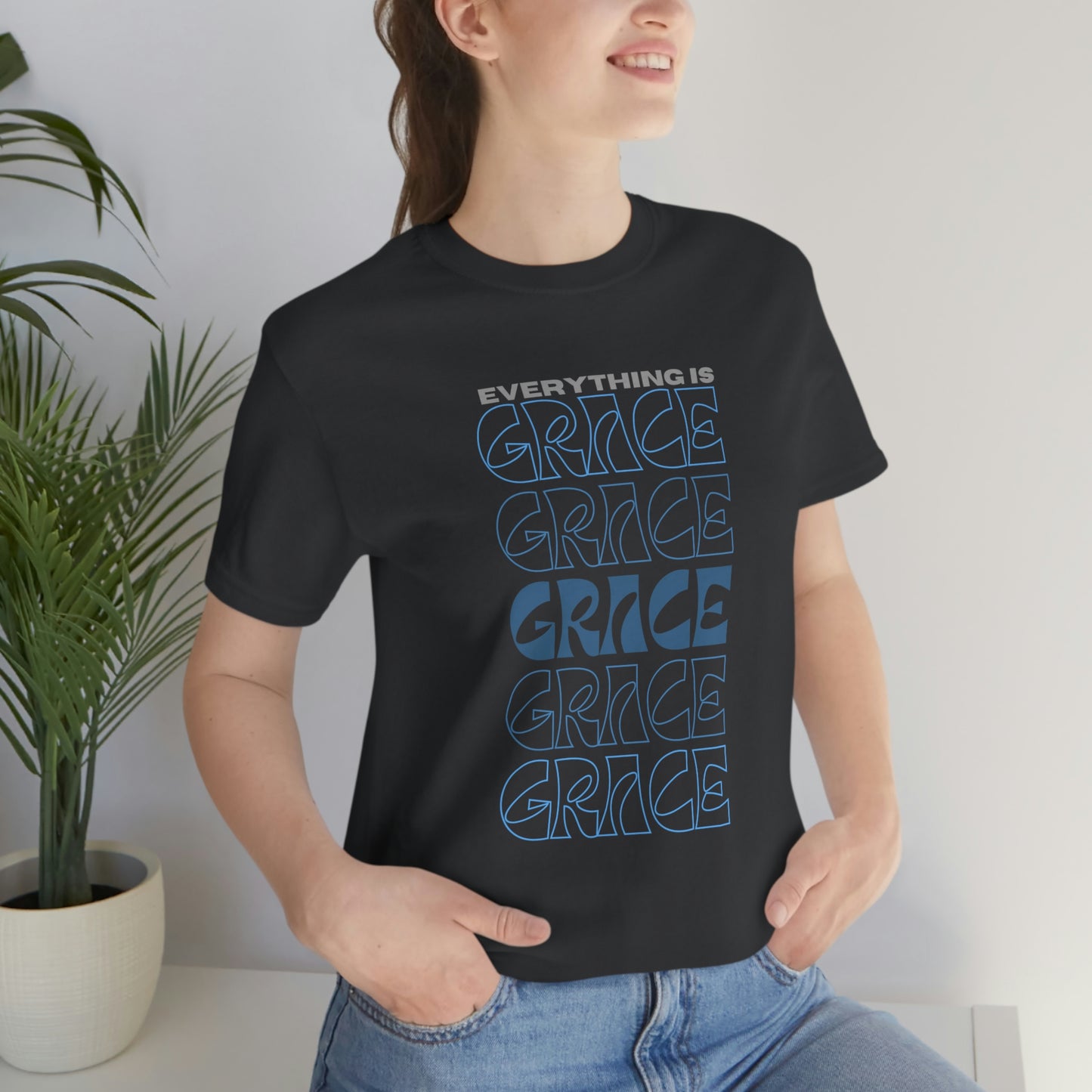 Everything is Grace Unisex Jersey Short Sleeve Tee- Women's Christian T-shirt-Catholic gifts