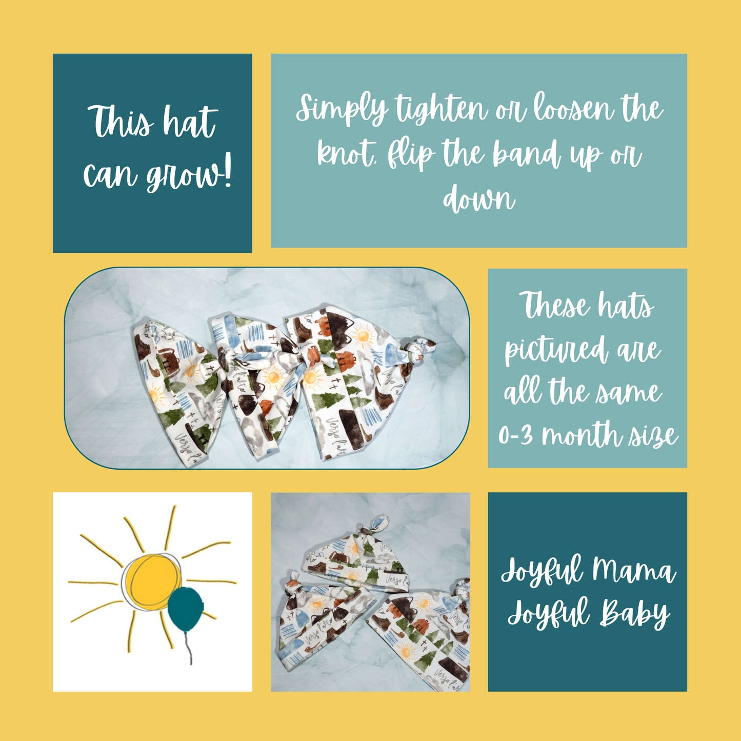 Blue Baby Sheep Top Knot Baby Hat