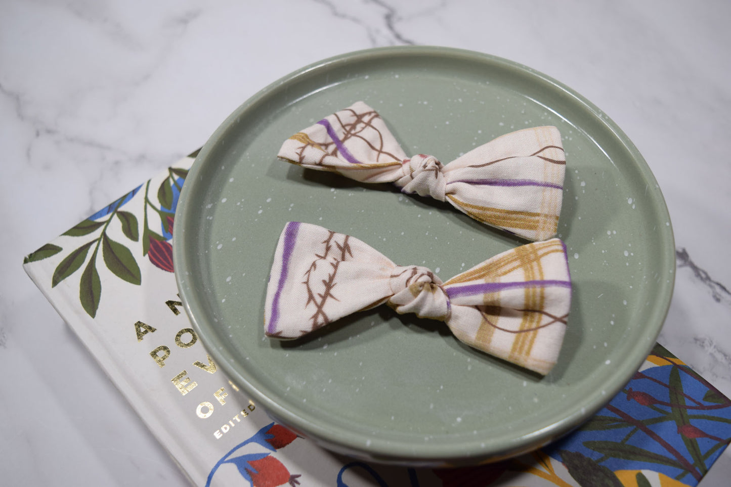 lent hair bows, plaid hair bows