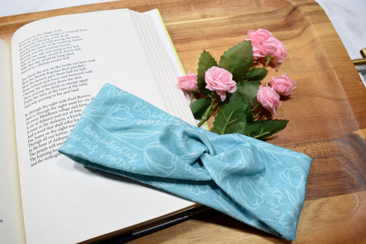 ave maria headband, catholic girl headband, catholic girl gift, catholic twist headband, catholic turban headband