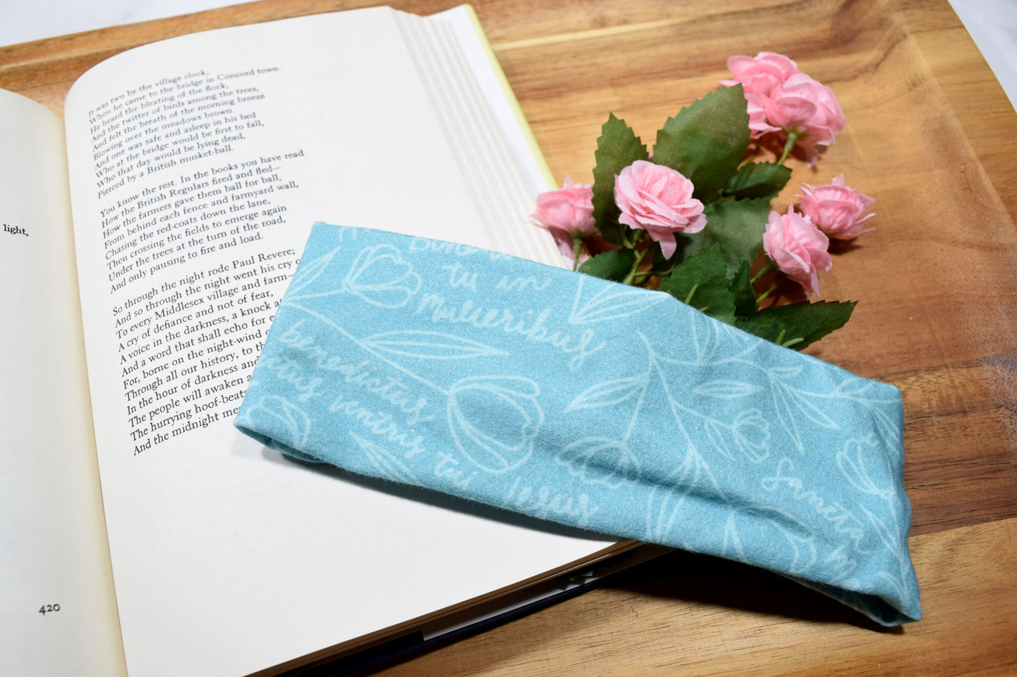 KID SIZED Ave Maria Floral Twist Headband