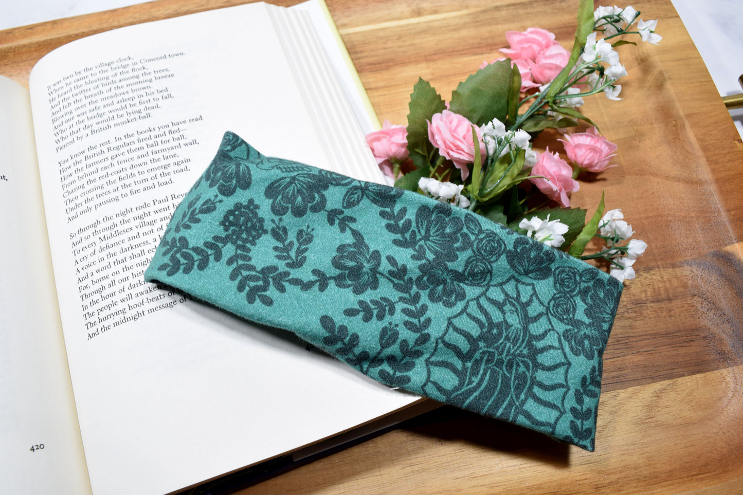 KID SIZED Green Our Lady of Guadalupe Twist Headband