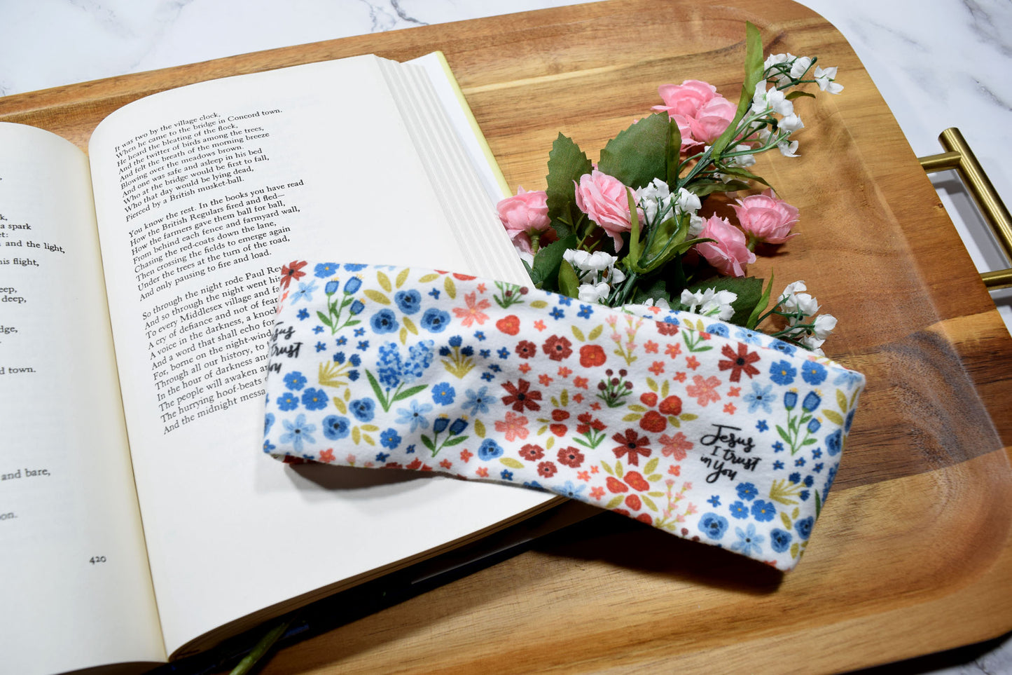 KID SIZED Divine Mercy Floral Twist Headband