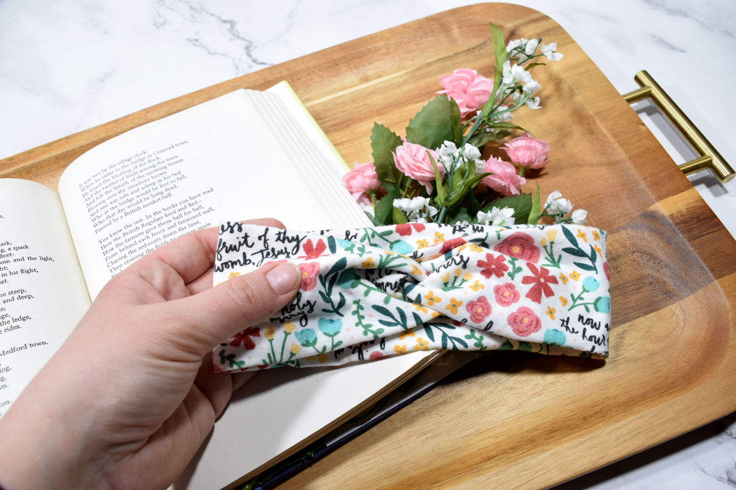 KID SIZED Floral Hail Mary Twist Headband