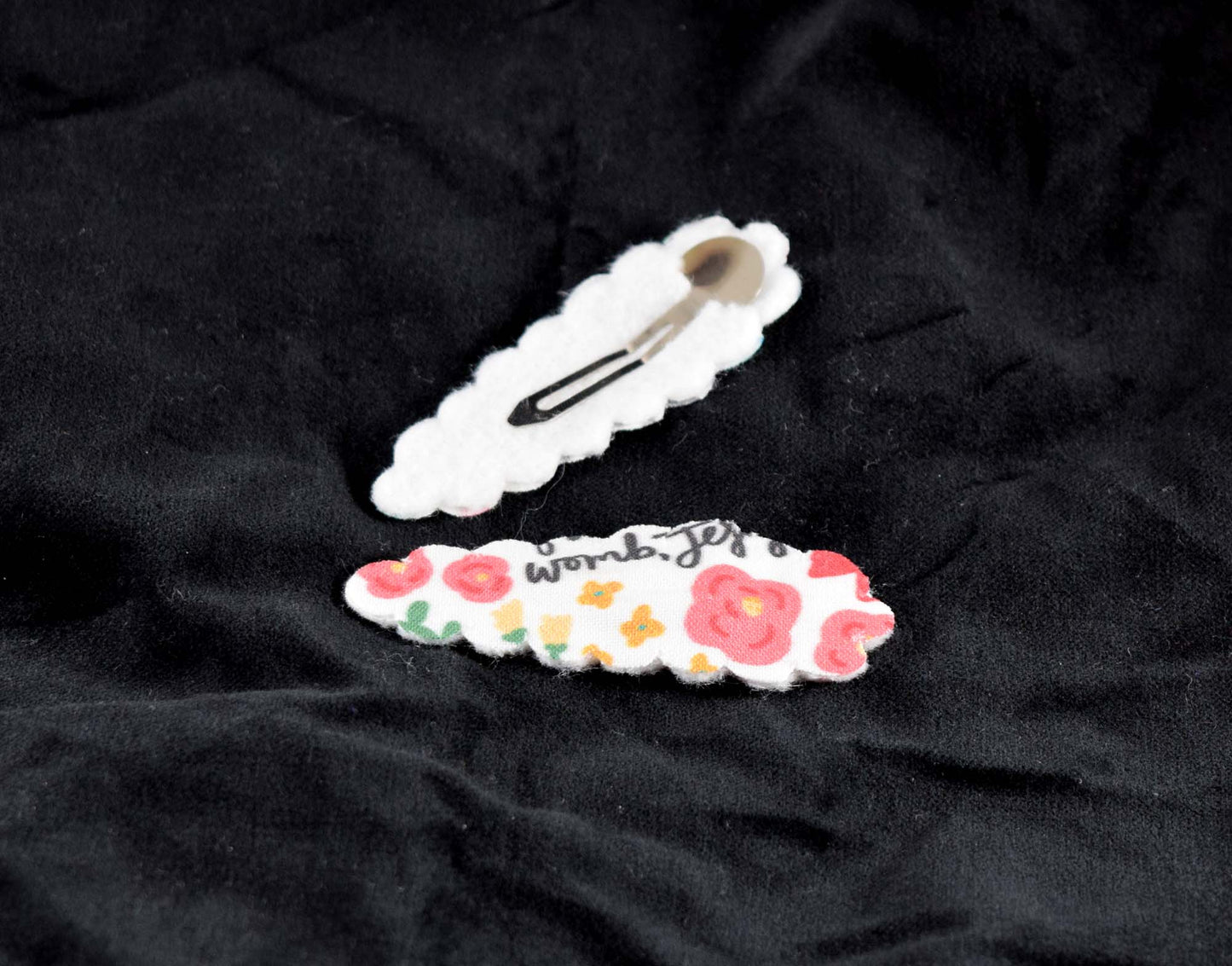 Catholic Hair Clips - Floral Hail Mary - Joyful Mama Joyful Baby