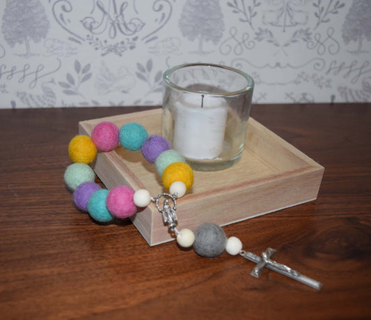 St. Nellie of Holy God Decade Wall Rosary- Catholic Rosary - Wall Rosary - Catholic Gift - First Communion- Baptism - Felt Ball - Joyful Mama Joyful Baby