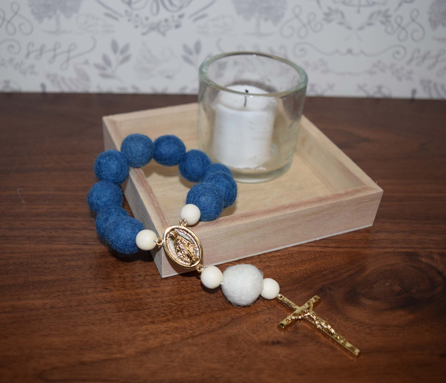 Our Lady of Grace Wall Decade Rosary- Catholic Rosary - Wall Rosary - Catholic Gift - First Communion- Baptism - Joyful Mama Joyful Baby