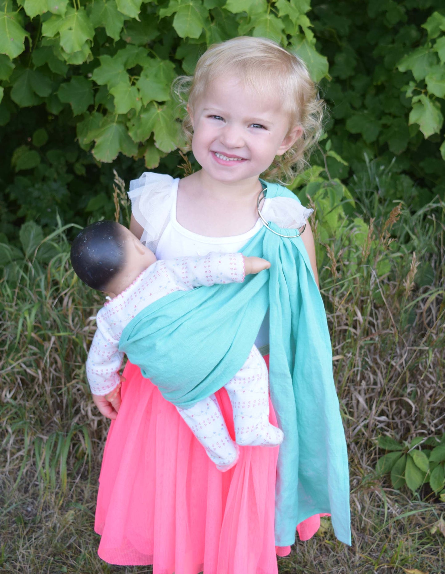 LITTLE Doll Ring Sling Carrier - Mint Green - Joyful Mama Joyful Baby