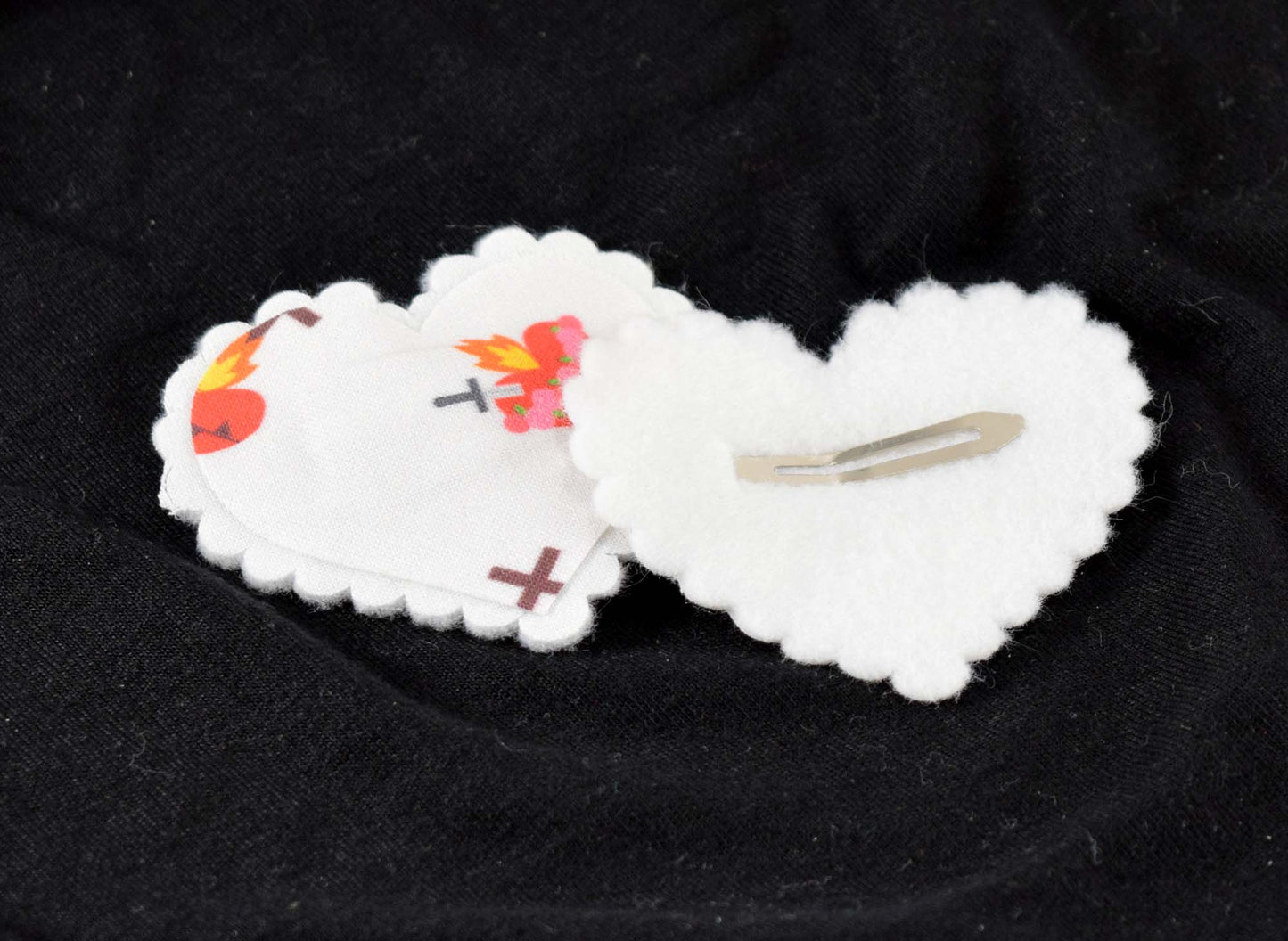 Catholic Heart Hair Clips - Sacred and Immaculate Heart