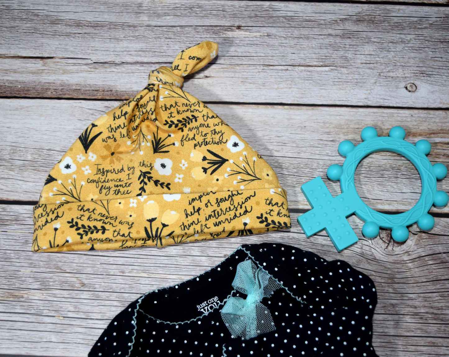 catholic baby hat, catholic baby gift, marian hat, floral baby hat,