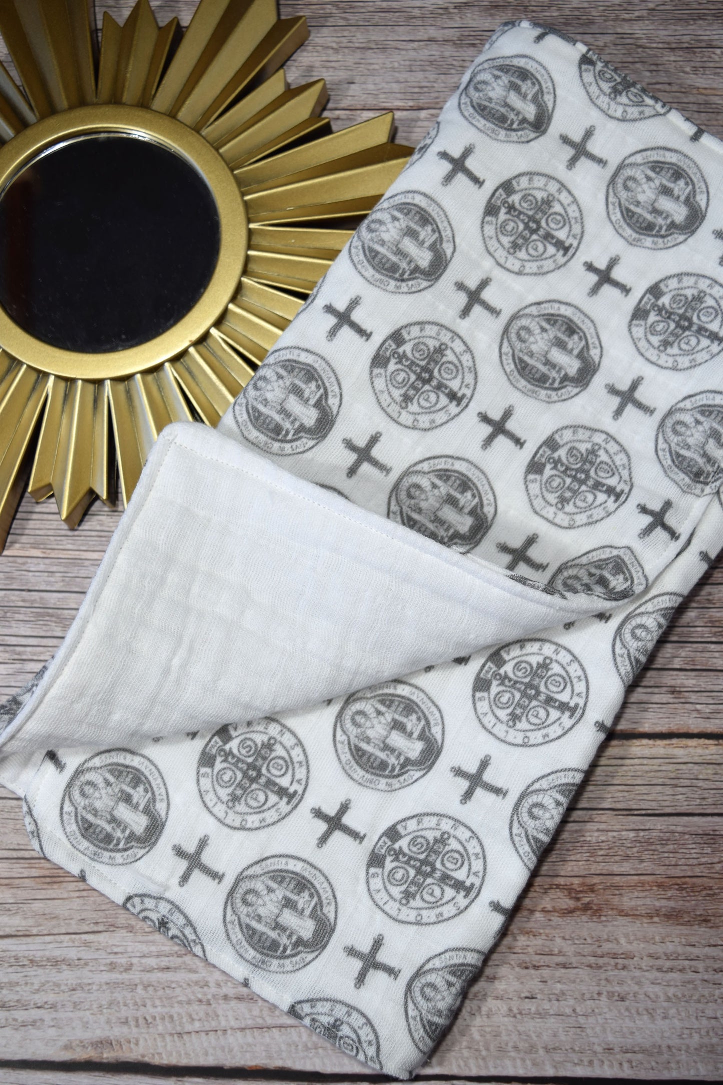 catholic baby burp cloth, catholic baby boy
