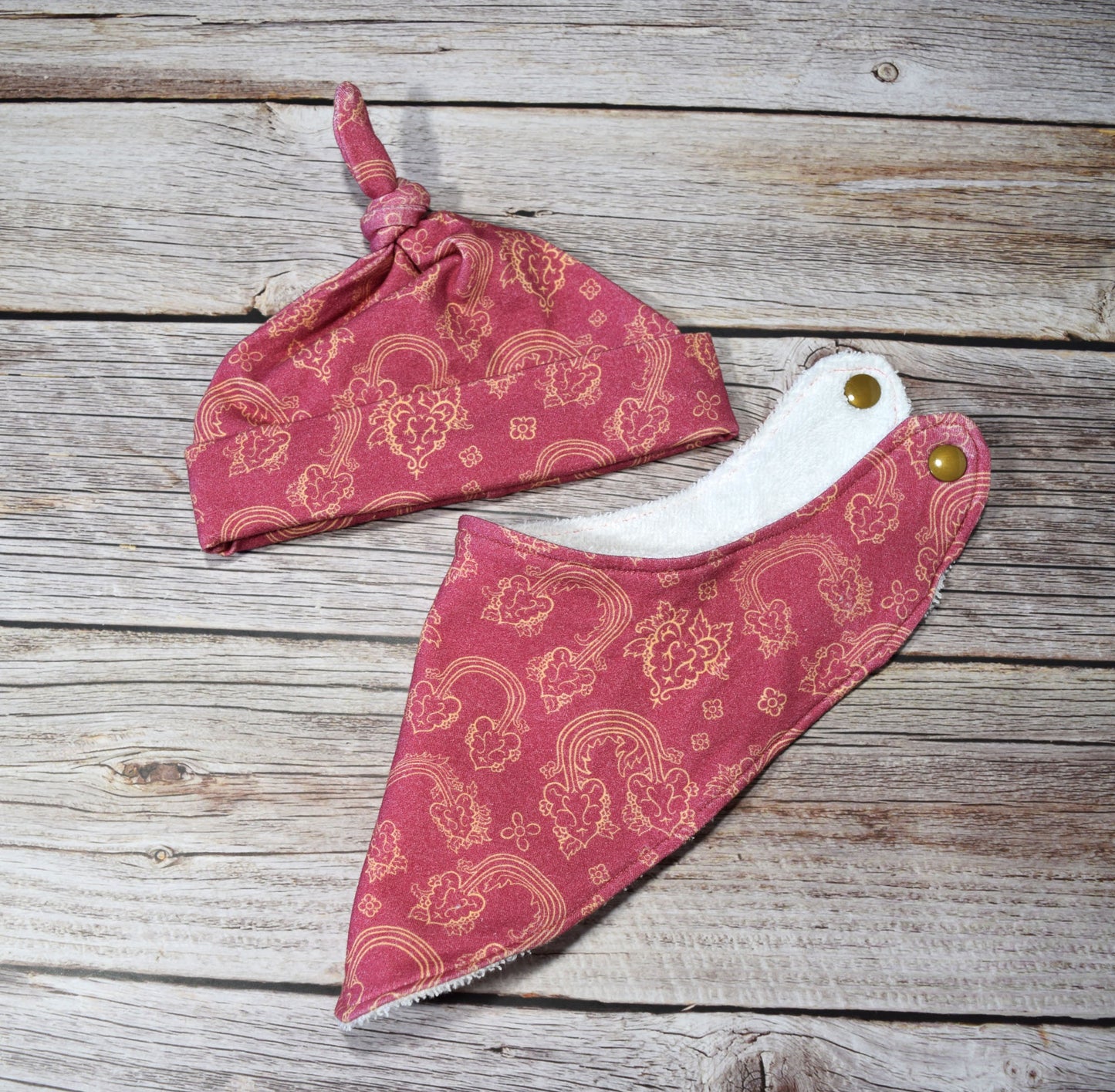 Guadalupe Gown Top Knot Baby Hat