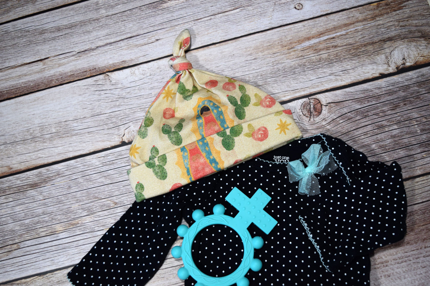 Top knot baby hat, catholic baby hat, catholic baby gift, catholic baby, Our Lady, Mary baby gift, baby girl gift, Our lady of guadalupe gift, our lady of guadalupe baby