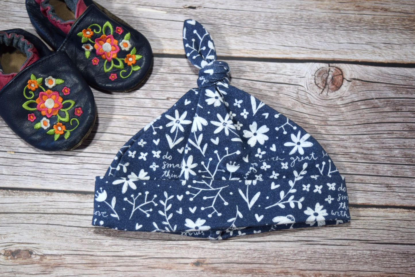 Mother Teresa Top Knot Baby Hat