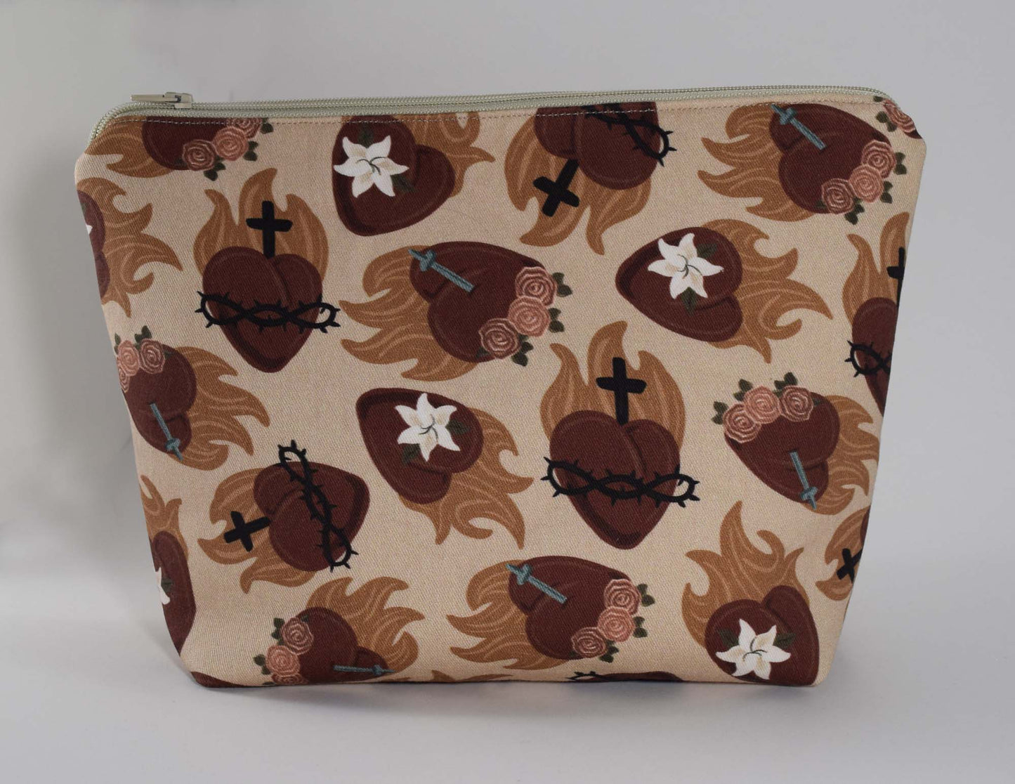 holy family hearts, catholic diaper bag, catholic diaper clutch, immaculate heart, chaste heart, sacred heart, catholic baby, catholic baby gift, catholic new mom gift