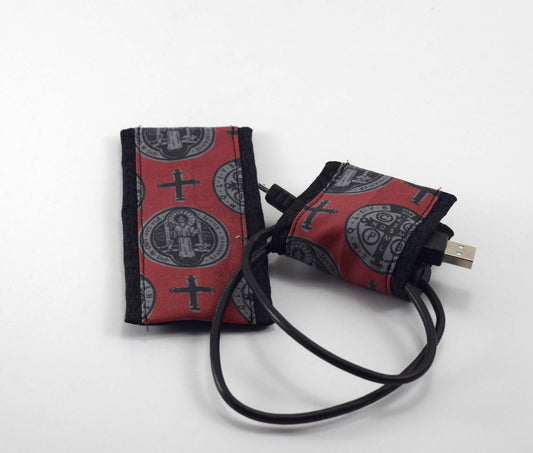 st benedict medal, catholic cord keeper, catholic cord wrap