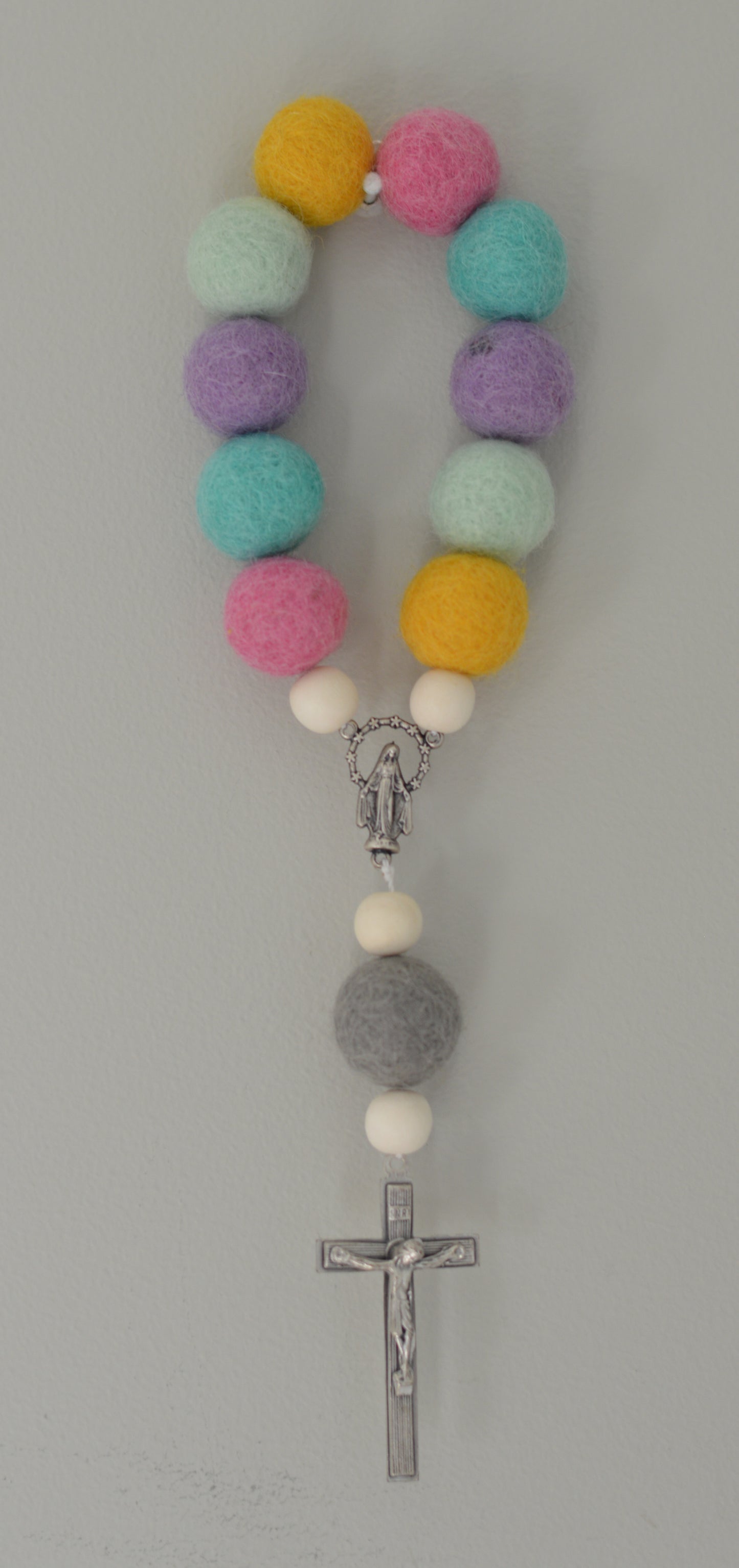 St. Nellie of Holy God Decade Wall Rosary- Catholic Rosary - Wall Rosary - Catholic Gift - First Communion- Baptism - Felt Ball - Joyful Mama Joyful Baby