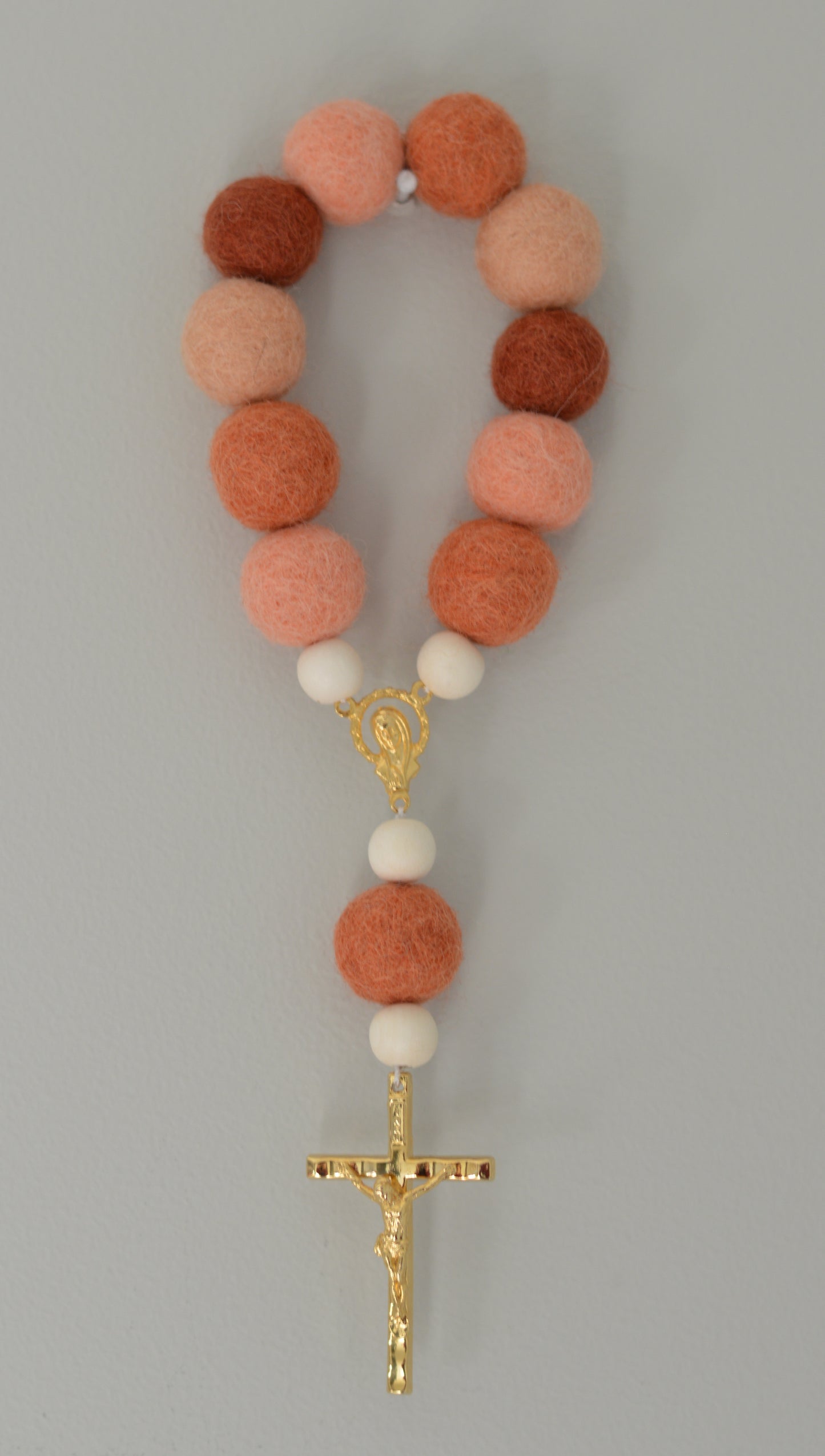St. Rose of Lima Wall Decade Rosary- Catholic Rosary - Wall Rosary - Catholic Gift - First Communion- Baptism - Felt Ball - Joyful Mama Joyful Baby