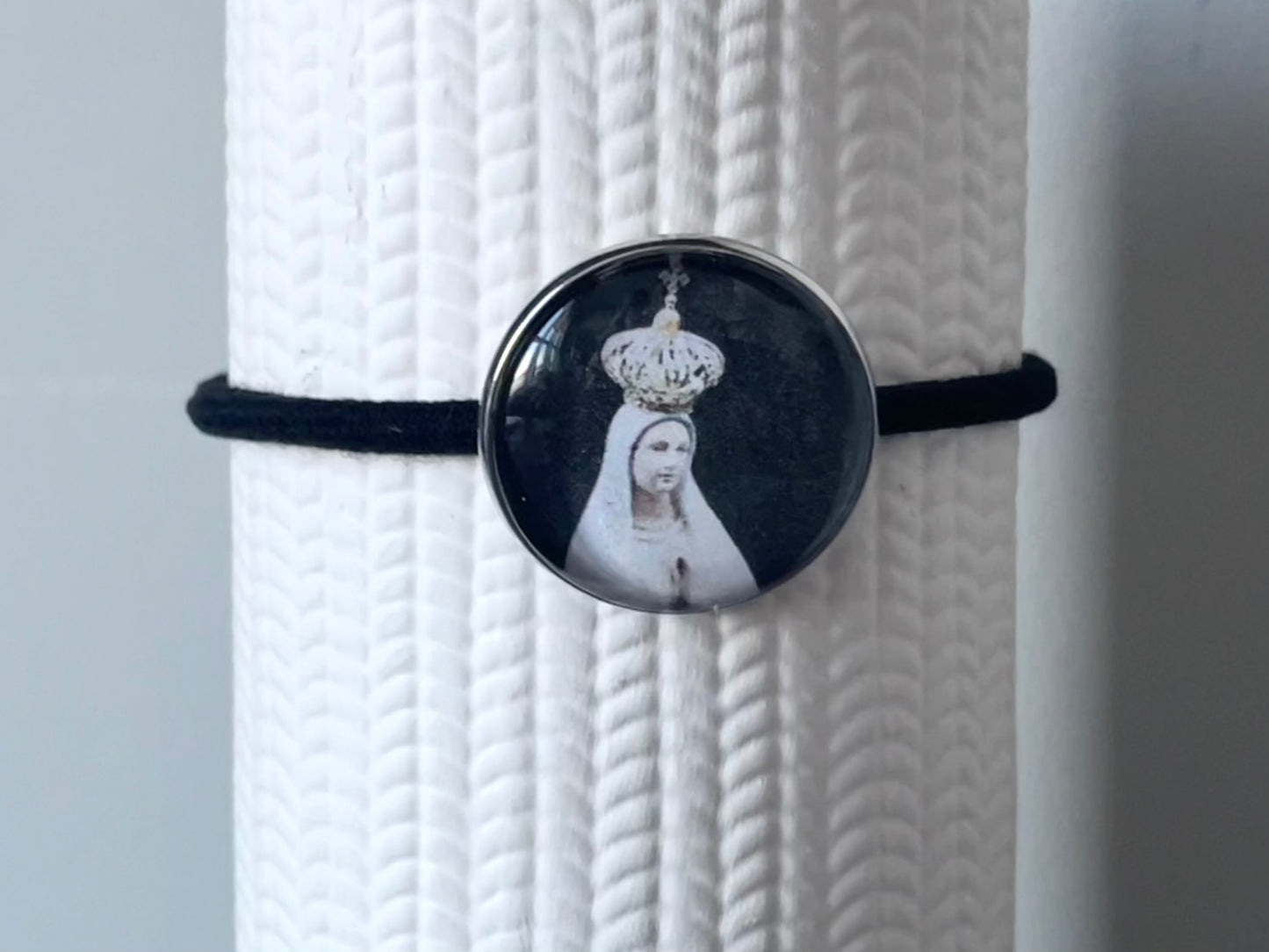 Our Lady of Fatima Hair Tie- Catholic- Hair Elastic-womens gift