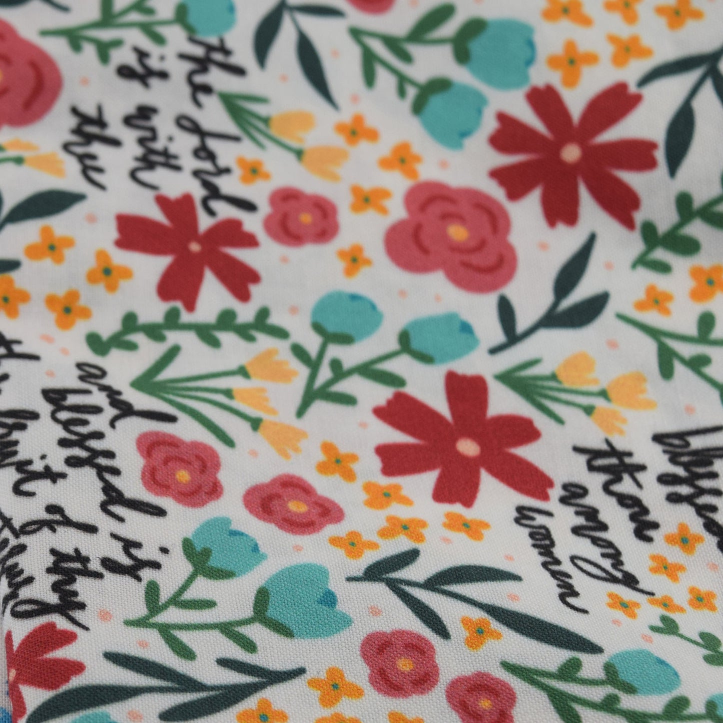 Mini Catholic Scrunchies - Floral Hail Mary - Joyful Mama Joyful Baby