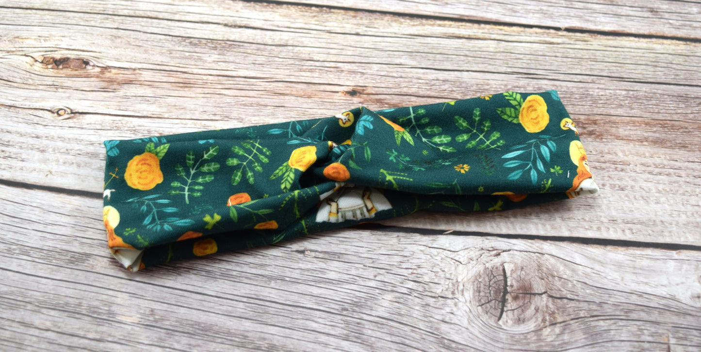 catholic girl headband, our lady of knock headband, catholic girl gift, catholic twist headband, catholic turban headband