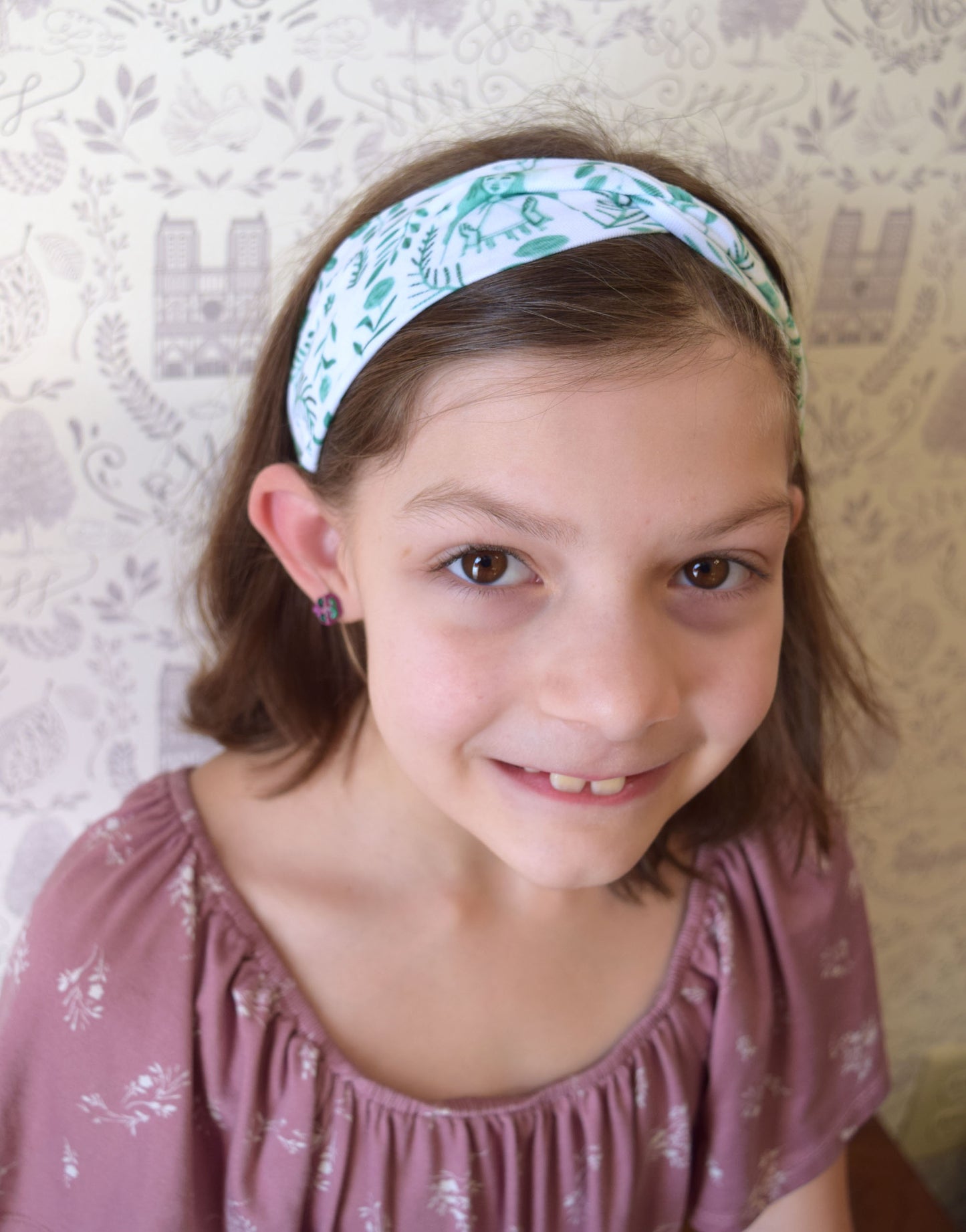 KID SIZED White Our Lady of Knock Twist Headband