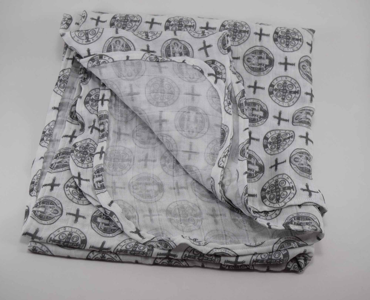 Catholic Swaddle Blanket - St Benedict