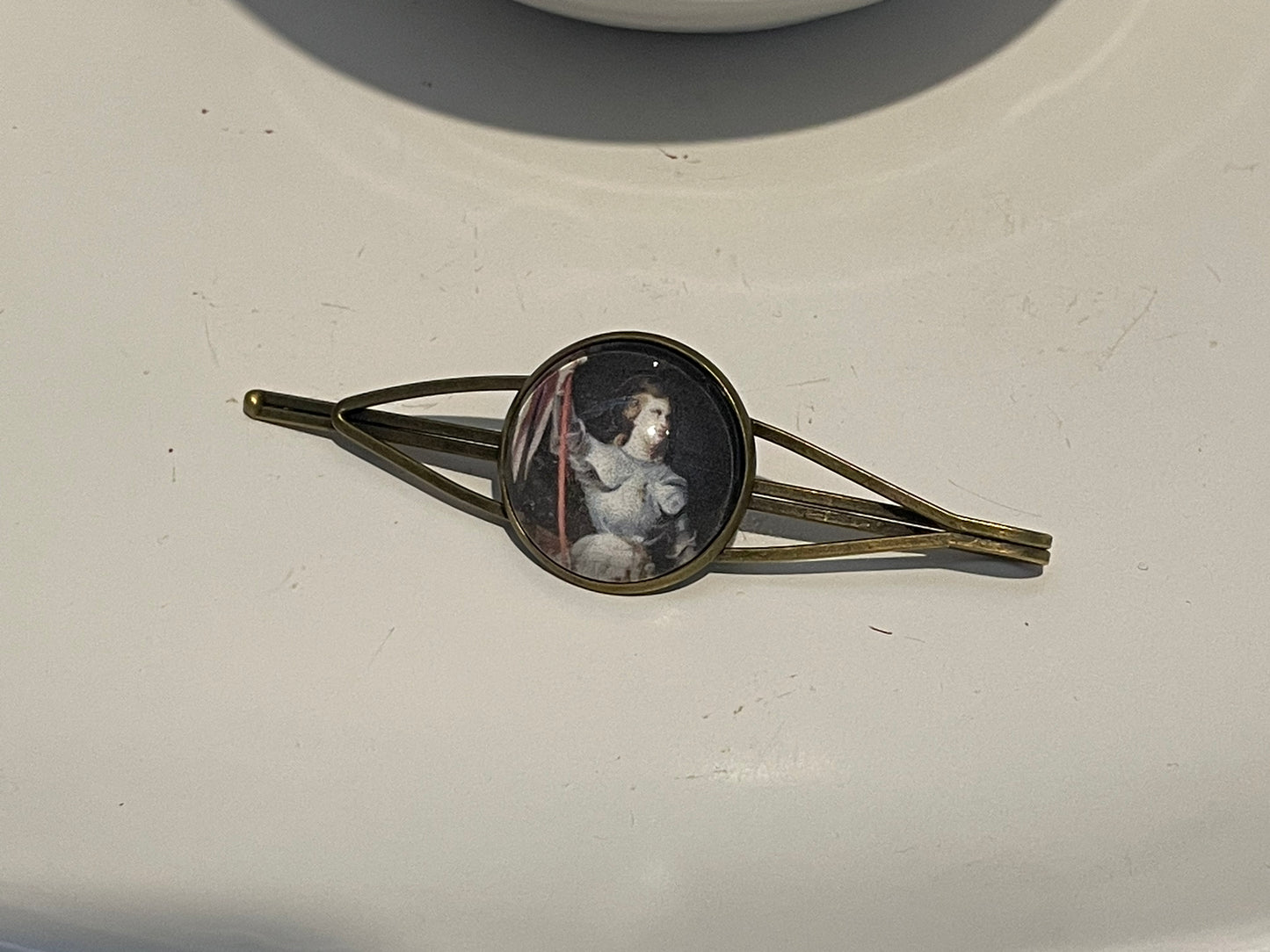 St Joan of Arc barrette- Catholic-womens gift