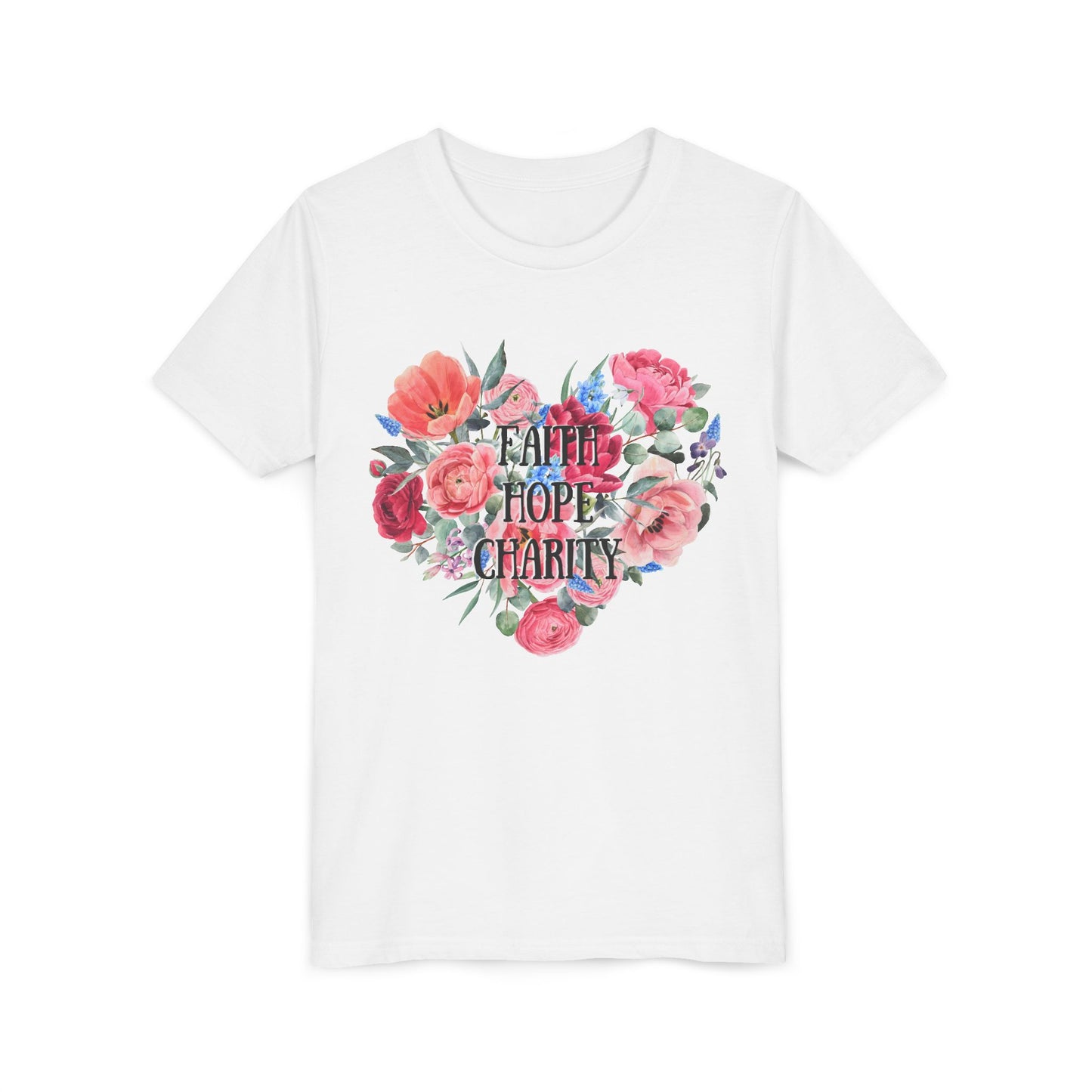 Faith, Hope, & Charity YOUTH T-shirt