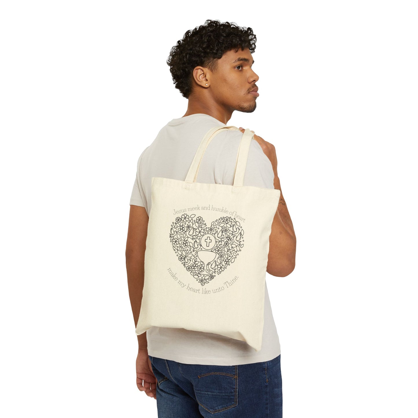 Meek & humble Canvas Tote Bag --First Holy Communion gift