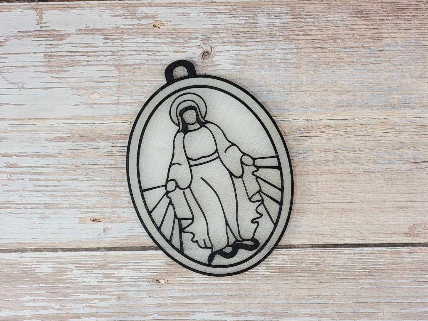 Miraculous Medal Faux Stained Glass Craft