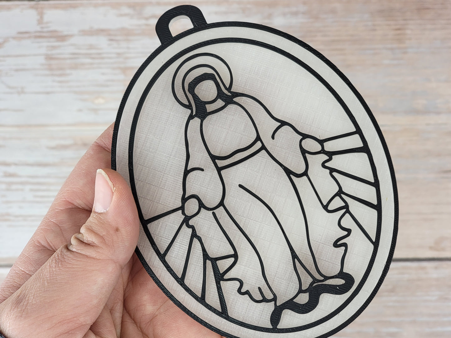 Miraculous Medal Faux Stained Glass Craft